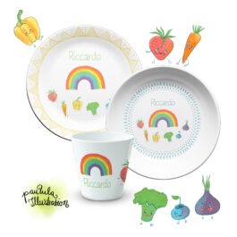 Kindergeschirr 3er Set Regenbogen