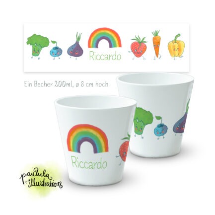 Kindergeschirr Becher Regenbogen